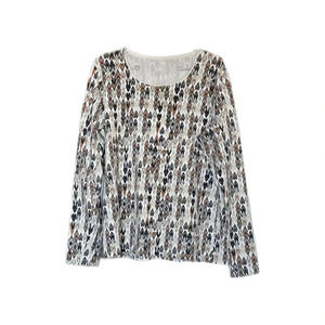 Kim Rogers Abstract Design Cotton Blend Long Sleeve Shirt Women’s XL